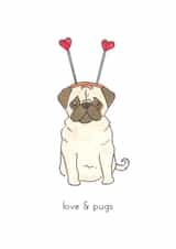 love pug Card 36784 created by Polly Rose Art & Designs