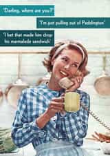 Rude Birthday Card - Vintage - Cheeky Joke - I'm Just Pulling Out of Paddington created by Quitting Hollywood