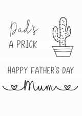 Dad's a cactus Mum Father's Day card created by The Monochrome Bow