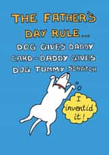 Cute Father's Day card from the dog created by Off The Leash Cartoons by Rupert Fawcett