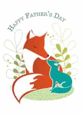 happy fox Father's Day Card 32524 created by Ink Pudding