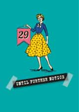 Her funny 30th milestone age denial card created by The Typecast Gallery