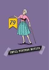 Her funny 80th milestone age denial card created by The Typecast Gallery