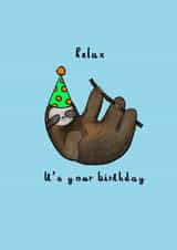 relax sloth Birthday Card 15511 created by Philippa Catherine Illustration