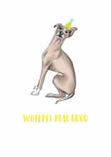 Funny Birthday Card - Whippet Real Good - Dog created by Beth Goodwin