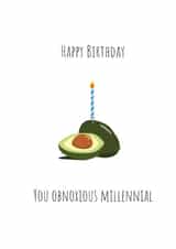 millennial avocado Birthday Card 7763 created by Lou La La