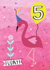 Fifth Birthday Party Flamingo Card created by Juniper and Rose Studio
