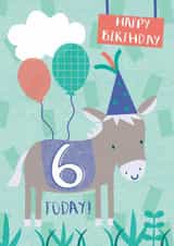 Sixth Birthday Party Donkey Card created by Juniper and Rose Studio