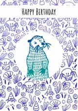 Otter with Shells Birthday Card created by Send Salutations
