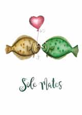 Cute Sole Fish Anniversary Card / Valentines Day Card / Wedding Card - Sole Mate created by Citrus Bunn