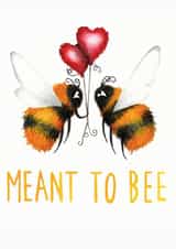 Cute Valentines Day Card - Pun - Bees - Mean To Bee created by Citrus Bunn