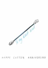 Cute Cotton Anniversary Card - 2 Years - Cotton Buds - To My Best Bud Happy Cotton Anniversary created by Harriet Popham