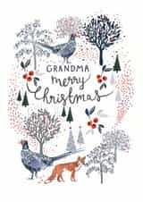 Classic Christmas Card - Grandma - Grandmother - Festive Animals created by Louise Tiler