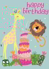Jungle lion Birthday Card 3247 created by Neelam Kaur