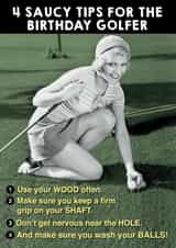 Golf Card Hilarious retro card created by Ged Backland
