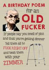 Rude Birthday Card - Old Fucker created by Kelly Hunt Designs