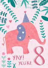 Eighth Birthday Jungle Party Elephant Card created by Juniper and Rose Studio
