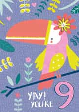 Ninth Birthday Jungle Toucan Card created by Juniper and Rose Studio