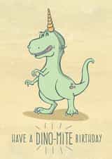 Unicorn T-Rex Birthday Card created by Tami Boyce