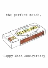 wood matchsticks Anniversary Card 10756 created by Harriet Popham