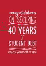 Student debt exam congratulations card created by Afewhometruths