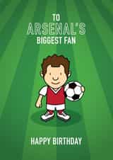football Arsenal Birthday Card 15092 created by Little Monsters