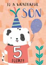 Son Fifth Birthday Puppy Card created by Juniper and Rose Studio