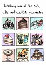 Cats, Cake and Cocktails Birthday Card created by Kim Onyskiw