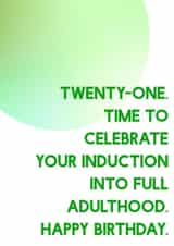 21st Birthday Card - Witty Birthday Card For 21 Year Old created by SixElevenCreations