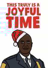 Raymond Holt from Brooklyn 99 Christmas joy created by Studio Doodles