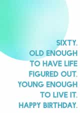 60th Birthday Card - Happy Sixtieth - 60 Today created by SixElevenCreations