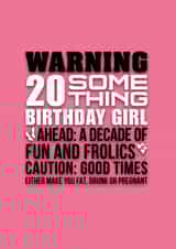 Funny 20 something birthday card. created by Pendrea Noye