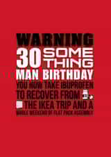 Funny 30 something man birthday card. created by Pendrea Noye