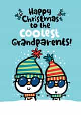 Cute Snowmen Christmas Card for Grandparents created by Pink wink