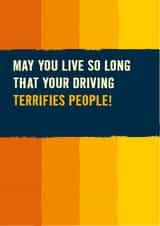 Cheeky birthday card for men and women drivers created by The Typecast Gallery