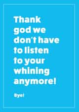 leaving bye Leaving Card 4123 created by Cookie Design