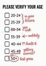 verify age Birthday Card 9898 created by Jon Hall Design