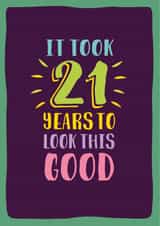 Funny 21st age milestone birthday card for him or her created by The Typecast Gallery