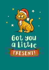 Funny present cute ginger cat Christmas card created by The Typecast Gallery