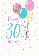Classic 30th Birthday Card - Balloons - For Her created by Clare Joys