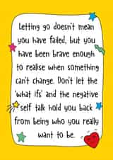 Letting go doesn't mean you have failed card created by Poppy Lane