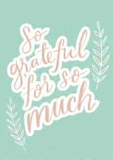 Typography inspired modern/contemporary Thank You card created by Laura Darrington Design Ltd.