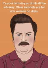 whiskey ron swanson Birthday Card 15789 created by Lizzy B Draws.