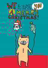 bear balloons Christmas Card 14937 created by Alice Palace