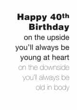 40th young Birthday Card 3981 created by Coulson Macleod