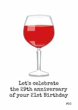 29th anniversary of your 21st - 50th birthday card created by Doodle Dot Design Co