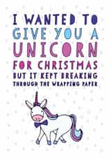 unicorn funny Christmas Card 10744 created by Amanda