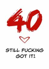 40 naughty Birthday Card 14633 created by Fefe Teale