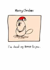 beaver funny Christmas Card 12768 created by Charlene Mitchell