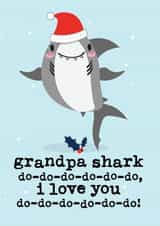 shark grandpa Christmas Card 6005 created by Mrs Best Paper Co.